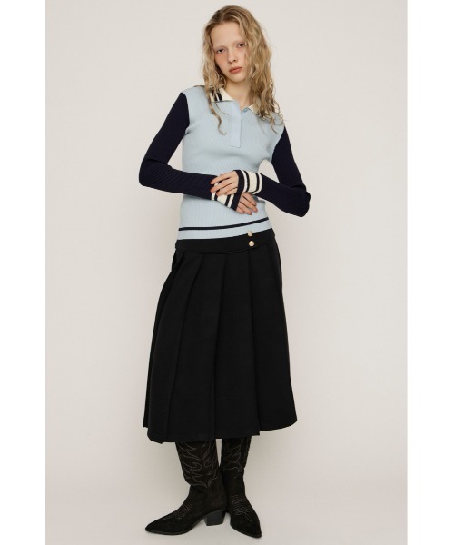 SLY（スライ）の「KNITTING PLEATS SK ニッティング プリーツスカート