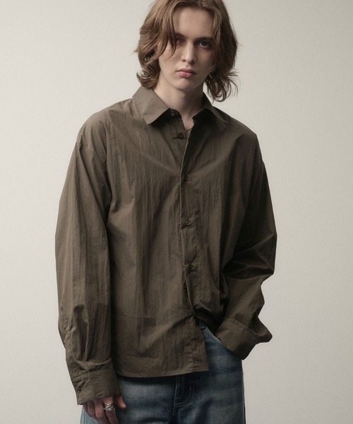 SELLE GLANT(セレグランテ)の「ASSORT BASIC REGULAR SHIRT/アソートベーシックレギュラーシャツ(シャツ/ブラウス・メンズ・アイボリー/ブルー/ブルーグレー/ナチュラル/ダークブラウン/ダークネイビー/オフホワイト・SMALL/LARGE/MEDIUM)」の4枚目の写真