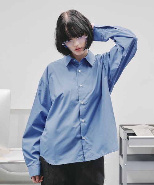 SELLE GLANT(セレグランテ)の「ASSORT BASIC REGULAR SHIRT/アソートベーシックレギュラーシャツ(シャツ/ブラウス・メンズ・アイボリー/ブルー/ブルーグレー/ナチュラル/ダークブラウン/ダークネイビー/オフホワイト・SMALL/LARGE/MEDIUM)」の20枚目の写真