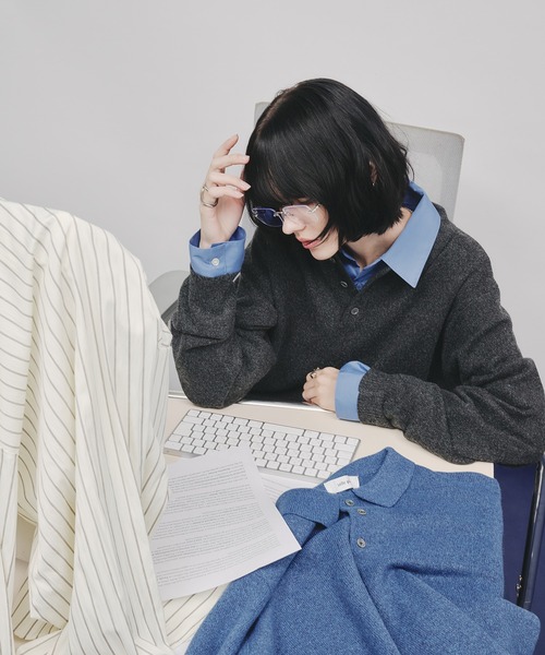 selle glant(セレグランテ)の「ASSORT BASIC REGULAR SHIRT/アソートベーシックレギュラーシャツ(シャツ/ブラウス・メンズ・アイボリー/ブルー/ブルーグレー/ナチュラル・SMALL/LARGE/MEDIUM)」の7枚目の写真