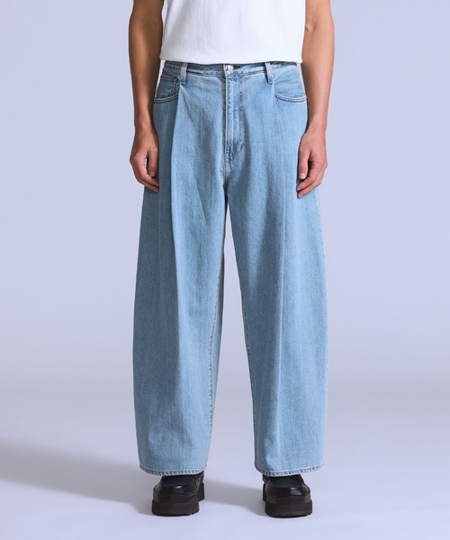 Levi's/リーバイス BLUETAB(TM) ワイドプリーツ CROP ジーンズ ライト