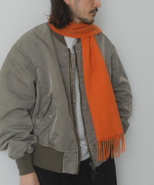 ITEMS URBANRESEARCH（アイテムズ アーバンリサーチ）の「ウール×カシミヤ マフラー（マフラー・メンズ・ブラック/オレンジ・-）」の3枚目の写真