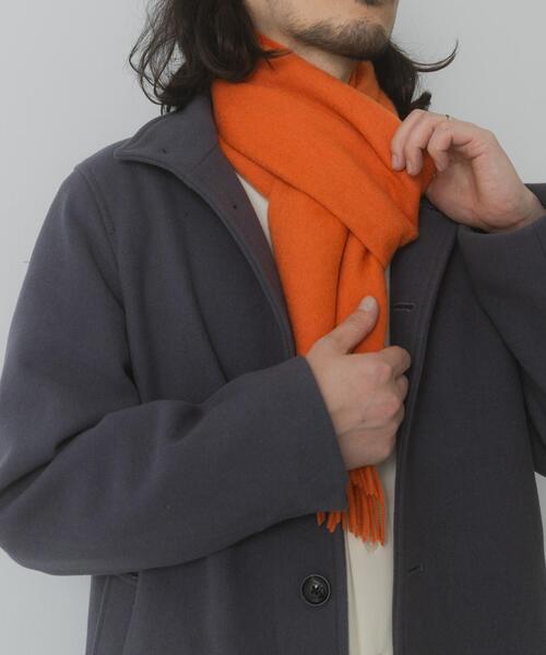 ITEMS URBANRESEARCH（アイテムズ アーバンリサーチ）の「ウール×カシミヤ マフラー（マフラー・メンズ・ブラック/オレンジ・-）」の4枚目の写真