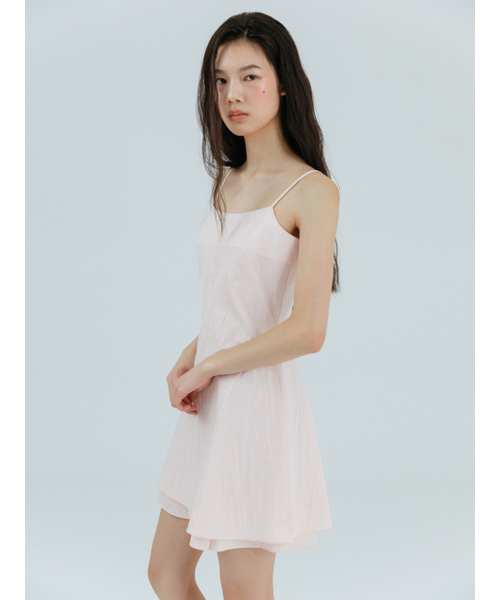 ETMON（エトモン）の「Slip Flare Layered Mini Dress Light Pink（ワンピース・レディース・その他・S/M）」の4枚目の写真