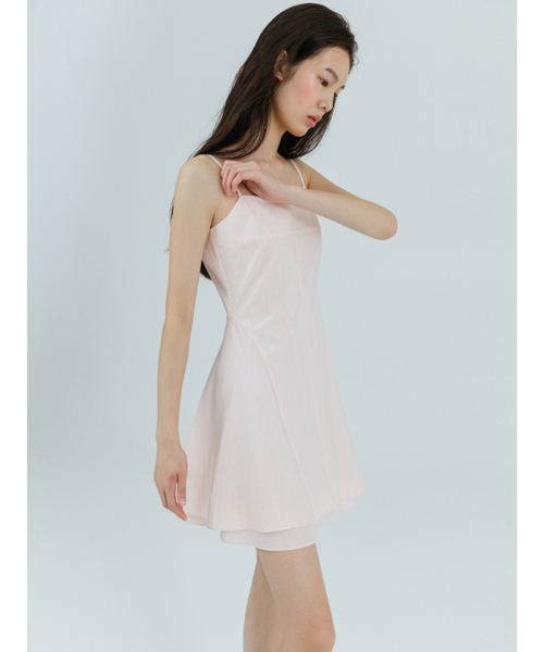 ETMON（エトモン）の「Slip Flare Layered Mini Dress Light Pink（ワンピース・レディース・その他・S/M）」の5枚目の写真