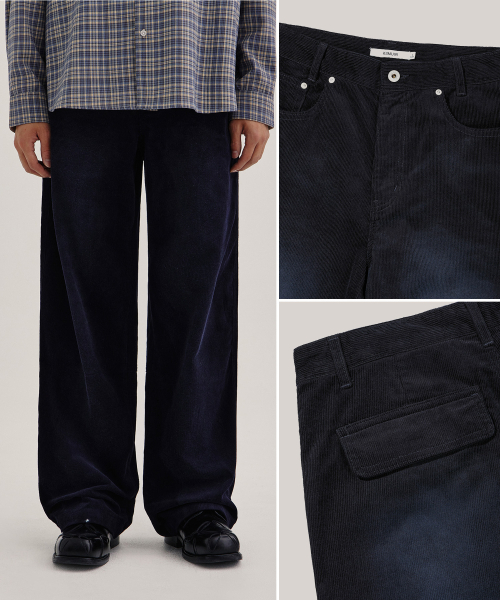 KIIMUIR(キミュア)の「ウォッシュドコーデュロイパンツ_ネイビー(その他パンツ・メンズ・ネイビー・MEDIUM/LARGE)」の2枚目の写真