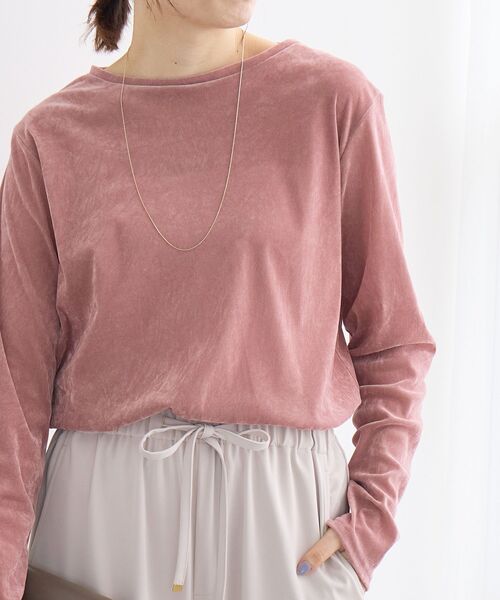 le.coeur blanc(ルクールブラン)の「シアーベロアロンT(Tシャツ/カットソー・レディース・ピンク/オフホワイト/グレー・38)」の3枚目の写真