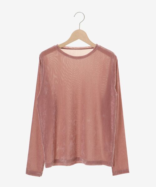 le.coeur blanc(ルクールブラン)の「シアーベロアロンT(Tシャツ/カットソー・レディース・ピンク/オフホワイト/グレー・38)」の4枚目の写真
