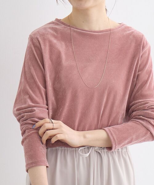 le.coeur blanc(ルクールブラン)の「シアーベロアロンT(Tシャツ/カットソー・レディース・ピンク/オフホワイト/グレー・38)」の6枚目の写真