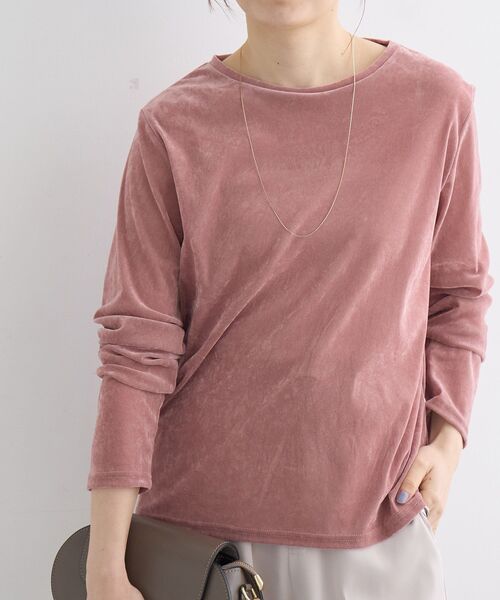 le.coeur blanc(ルクールブラン)の「シアーベロアロンT(Tシャツ/カットソー・レディース・ピンク/オフホワイト/グレー・38)」の7枚目の写真