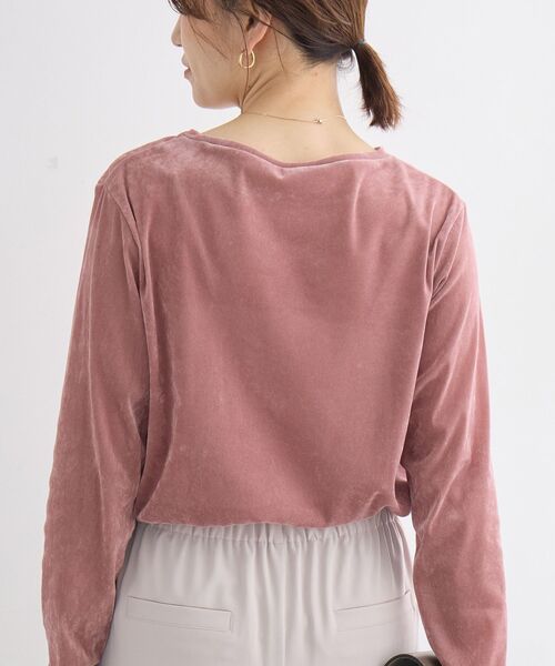 le.coeur blanc(ルクールブラン)の「シアーベロアロンT(Tシャツ/カットソー・レディース・ピンク/オフホワイト/グレー・38)」の8枚目の写真