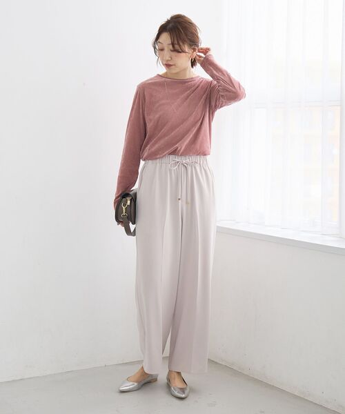le.coeur blanc(ルクールブラン)の「シアーベロアロンT(Tシャツ/カットソー・レディース・ピンク/オフホワイト/グレー・38)」の10枚目の写真