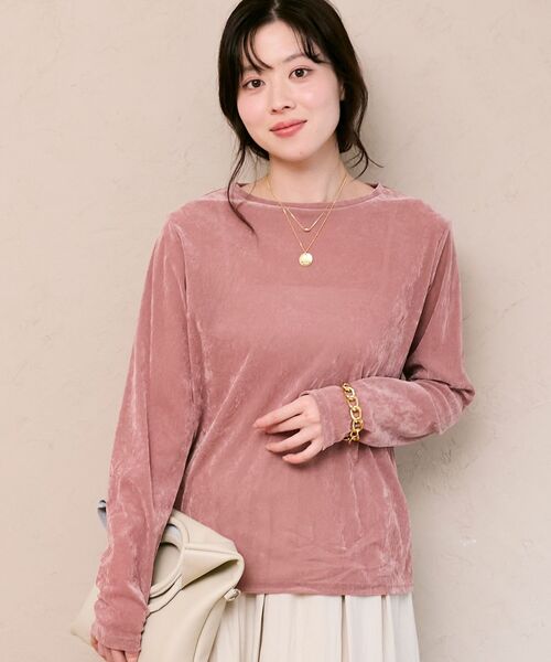 le.coeur blanc(ルクールブラン)の「シアーベロアロンT(Tシャツ/カットソー・レディース・ピンク/オフホワイト/グレー・38)」の12枚目の写真