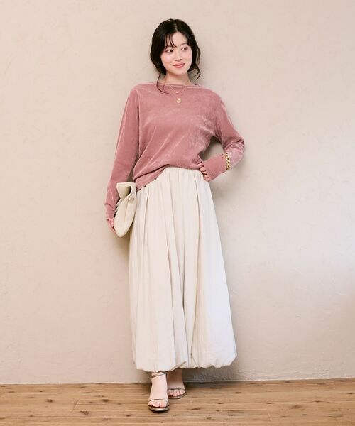 le.coeur blanc(ルクールブラン)の「シアーベロアロンT(Tシャツ/カットソー・レディース・ピンク/オフホワイト/グレー・38)」の17枚目の写真