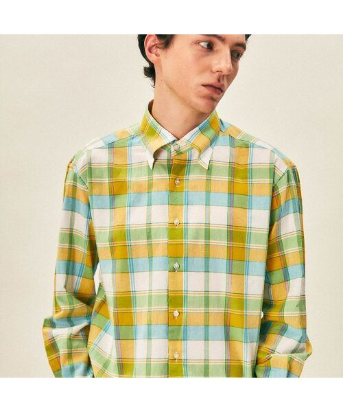 EDWARDMAX(エドワードマックス)の「マルチカラー チェックシャツ(グリーン)(シャツ/ブラウス・メンズ・その他・M/L/XL)」の5枚目の写真