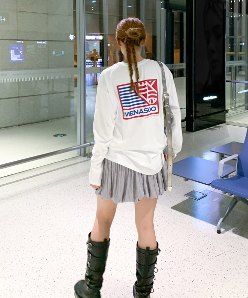 MENASOO（ミナス）の「Menasoo Hearttrack Long Sleeve T Shirt_White（Tシャツ/カットソー・レディース・ホワイト・F）」の2枚目の写真
