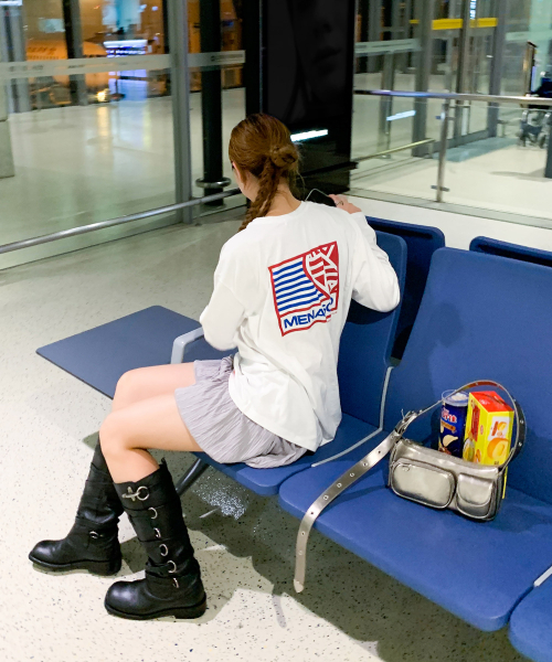 MENASOO（ミナス）の「Menasoo Hearttrack Long Sleeve T Shirt_White（Tシャツ/カットソー・レディース・ホワイト・F）」の4枚目の写真