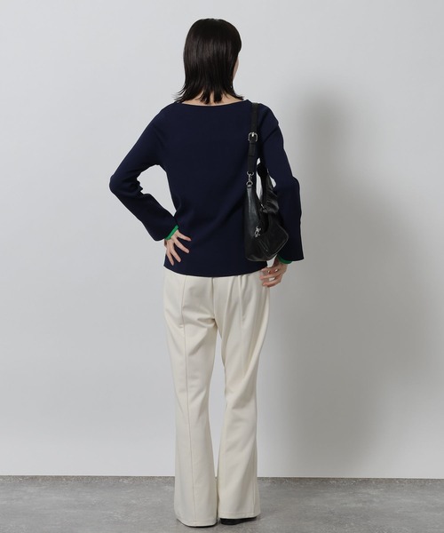 LAKOLE（ラコレ）の「12ゲージ袖レイヤーニットプルオーバー / 639732（ニット/セーター・レディース・グレー/オフホワイト/ネイビー・FREE）」の17枚目の写真