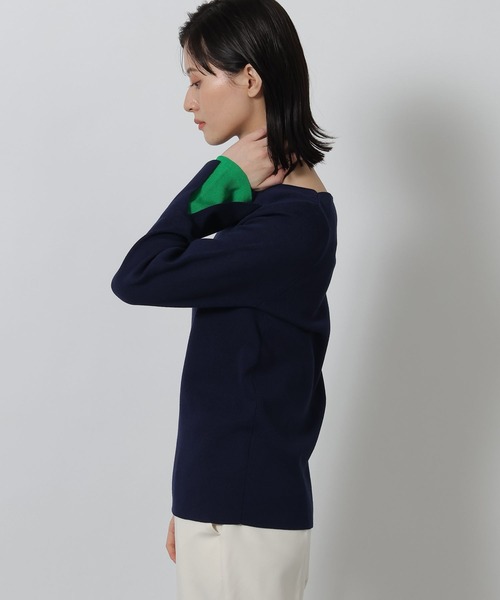 LAKOLE（ラコレ）の「12ゲージ袖レイヤーニットプルオーバー / 639732（ニット/セーター・レディース・グレー/オフホワイト/ネイビー・FREE）」の18枚目の写真