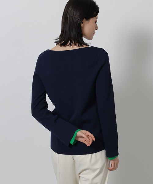 LAKOLE（ラコレ）の「12ゲージ袖レイヤーニットプルオーバー / 639732（ニット/セーター・レディース・グレー/オフホワイト/ネイビー・FREE）」の19枚目の写真