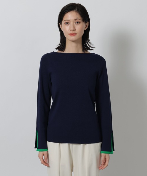 LAKOLE（ラコレ）の「12ゲージ袖レイヤーニットプルオーバー / 639732（ニット/セーター・レディース・グレー/オフホワイト/ネイビー・FREE）」の20枚目の写真