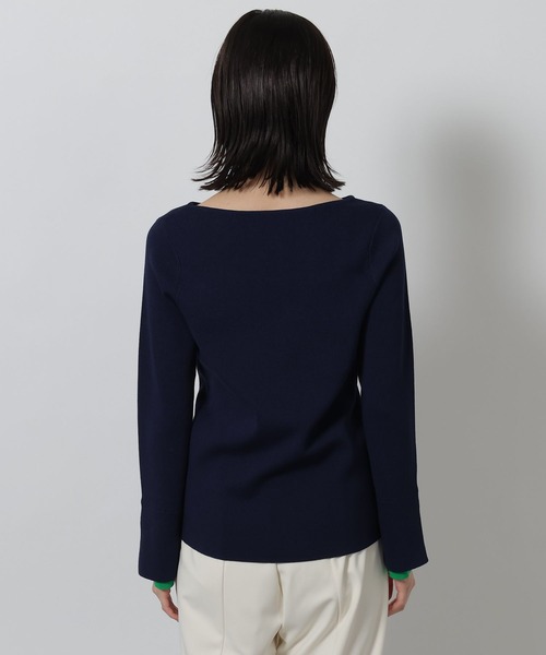 LAKOLE（ラコレ）の「12ゲージ袖レイヤーニットプルオーバー / 639732（ニット/セーター・レディース・グレー/オフホワイト/ネイビー・FREE）」の22枚目の写真