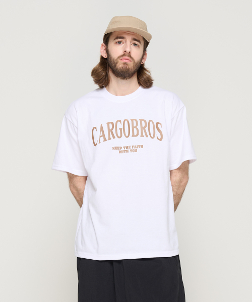 CARGOBROS(カーゴブロス)の「アーチロゴオーバー半袖Tシャツ(ホワイト)(Tシャツ/カットソー・メンズ・その他・L/2XL/XL/S/M)」の4枚目の写真