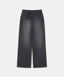 UNIFORM BRIDGE（ユニフォームブリッジ）の「denim pants wide fit 12oz(womens) black（デニムパンツ）」