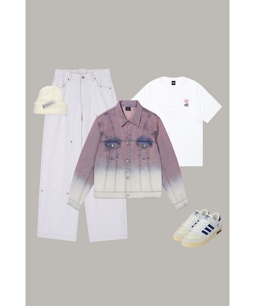 BROWNBREATH(ブラウンブレス)の「GRADATION DENIM JACKET - INDY PINK(デニムジャケット・レディース・その他・L/M/XL)」の5枚目の写真