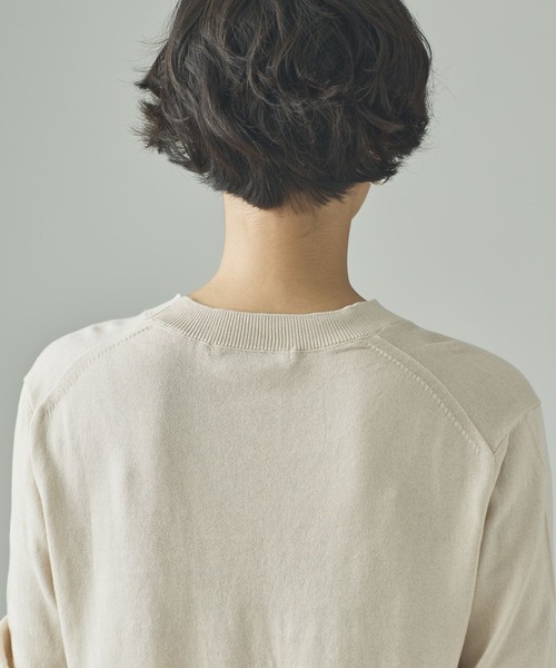 Curensology（カレンソロジー）の「Curensology(カレンソロジー)/ファインコットンクルーネックプルオーバー（ニット/セーター・レディース・ブラウン/アイボリー/ブラック・FREE）」の7枚目の写真