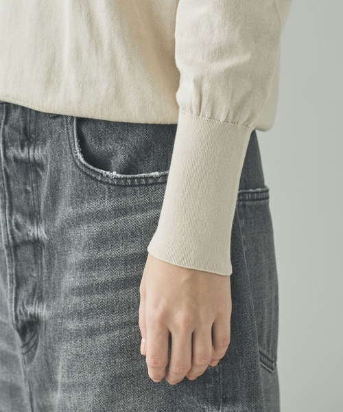 Curensology（カレンソロジー）の「Curensology(カレンソロジー)/ファインコットンクルーネックプルオーバー（ニット/セーター・レディース・ブラウン/アイボリー/ブラック・FREE）」の13枚目の写真