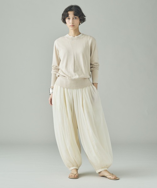 Curensology（カレンソロジー）の「Curensology(カレンソロジー)/ファインコットンクルーネックプルオーバー（ニット/セーター・レディース・ブラウン/アイボリー/ブラック・FREE）」の10枚目の写真