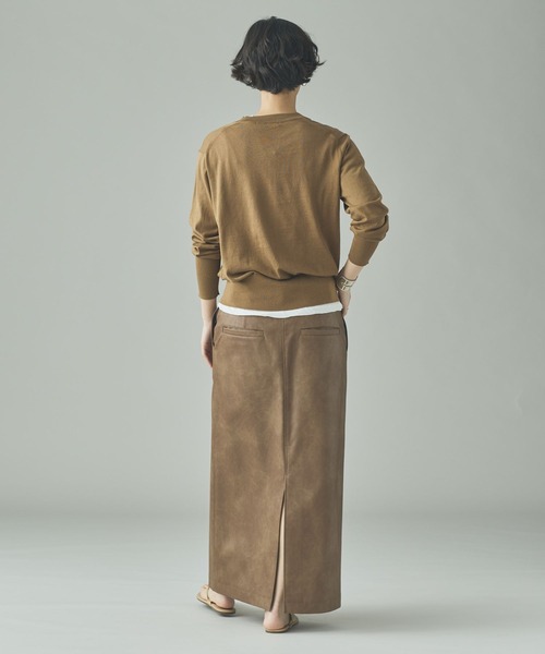 Curensology（カレンソロジー）の「Curensology(カレンソロジー)/ファインコットンクルーネックプルオーバー（ニット/セーター・レディース・ブラウン/アイボリー/ブラック・FREE）」の18枚目の写真