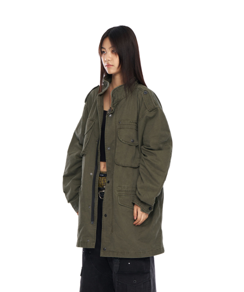 AAKAM(アーカム)の「Washed Field Jacket (Khaki)(ミリタリージャケット・レディース・その他・1/2)」の2枚目の写真