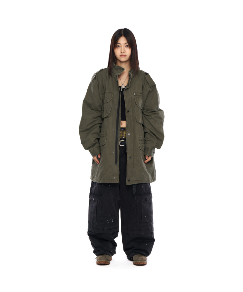 AAKAM(アーカム)の「Washed Field Jacket (Khaki)(ミリタリージャケット・レディース・その他・1/2)」の4枚目の写真