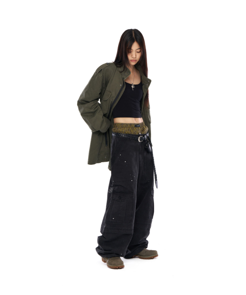 AAKAM(アーカム)の「Washed Field Jacket (Khaki)(ミリタリージャケット・レディース・その他・1/2)」の5枚目の写真