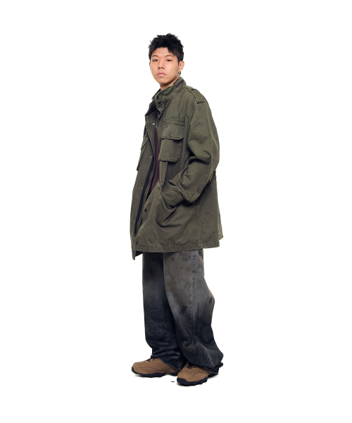 AAKAM(アーカム)の「Washed Field Jacket (Khaki)(ミリタリージャケット・レディース・その他・1/2)」の8枚目の写真