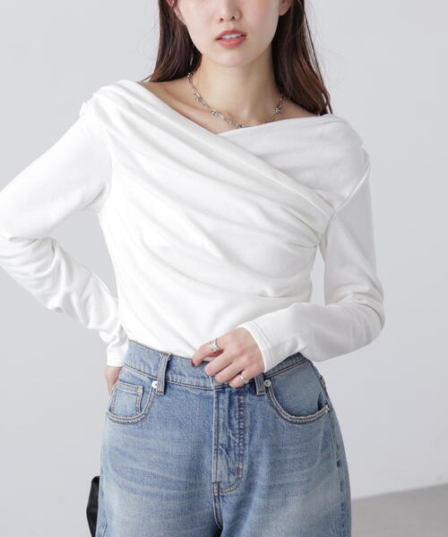 FREE'S MART(フリーズマート)の「◆〈MFM〉オフショルミニ裏毛カットソー(Tシャツ/カットソー・レディース・ホワイト/グレー系その他/イエロー・FREE)」の5枚目の写真