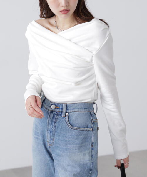 FREE'S MART(フリーズマート)の「◆〈MFM〉オフショルミニ裏毛カットソー(Tシャツ/カットソー・レディース・ホワイト/グレー系その他/イエロー・FREE)」の6枚目の写真