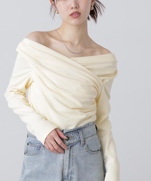 FREE'S MART(フリーズマート)の「◆〈MFM〉オフショルミニ裏毛カットソー(Tシャツ/カットソー・レディース・ホワイト/グレー系その他/イエロー・FREE)」の15枚目の写真