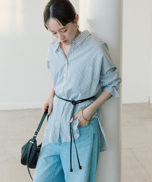 RIVE DROITE（リヴドロワ）の「【インフルエンサーYossshiiii企画】バックロゴワイドシャツ（シャツ/ブラウス・レディース・サックスブルー/ホワイト/ピンク・FREE）」の10枚目の写真