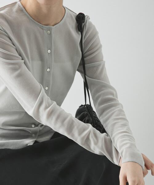 URBAN RESEARCH（アーバンリサーチ）の「シアーフロッキーコンパクトカーディガン（カーディガン/ボレロ・レディース・ピンク/ライトグレー/カーキ・FREE）」の7枚目の写真