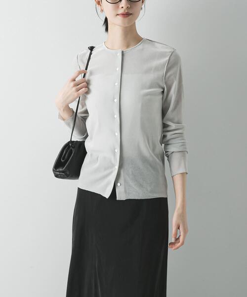 URBAN RESEARCH（アーバンリサーチ）の「シアーフロッキーコンパクトカーディガン（カーディガン/ボレロ・レディース・ピンク/ライトグレー/カーキ・FREE）」の9枚目の写真