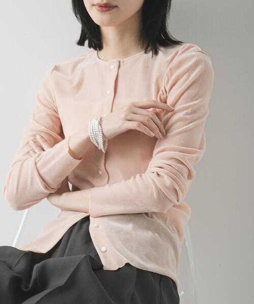 URBAN RESEARCH（アーバンリサーチ）の「シアーフロッキーコンパクトカーディガン（カーディガン/ボレロ・レディース・ピンク/ライトグレー/カーキ・FREE）」の6枚目の写真