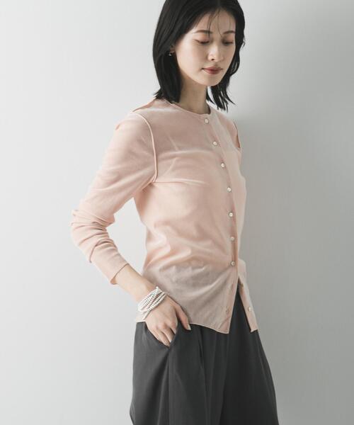 URBAN RESEARCH（アーバンリサーチ）の「シアーフロッキーコンパクトカーディガン（カーディガン/ボレロ・レディース・ピンク/ライトグレー/カーキ・FREE）」の9枚目の写真