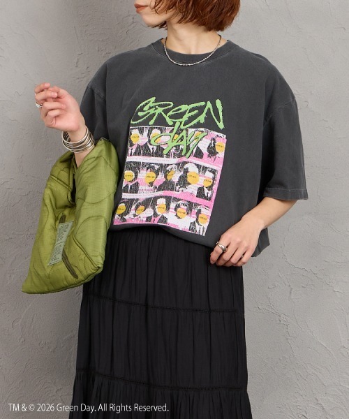 GOOD ROCK SPEED（グッドロックスピード）の「[GOOD ROCK SPEED/グッドロックスピード] 別注 GREEN DAY ロックプリントTシャツ(NIMOROD)【追加】（Tシャツ/カットソー・レディース・チャコールグレー・M/L/XL）」の4枚目の写真