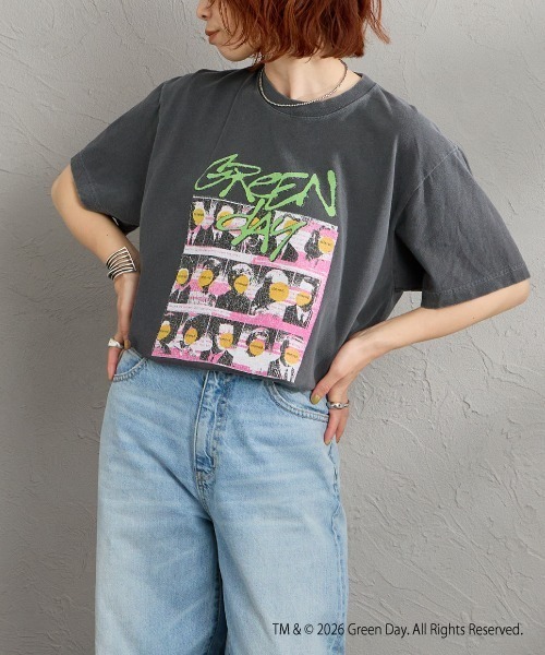GOOD ROCK SPEED（グッドロックスピード）の「[GOOD ROCK SPEED/グッドロックスピード] 別注 GREEN DAY ロックプリントTシャツ(NIMOROD)【追加】（Tシャツ/カットソー・レディース・チャコールグレー・M/L/XL）」の15枚目の写真