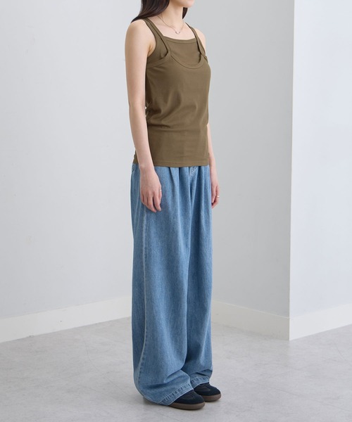 CHAN ME（チャンミ）の「レイヤードノースリーブタンクトップ（タンクトップ・レディース・ホワイト/カーキ・LARGE/MEDIUM/X-LARGE）」の10枚目の写真