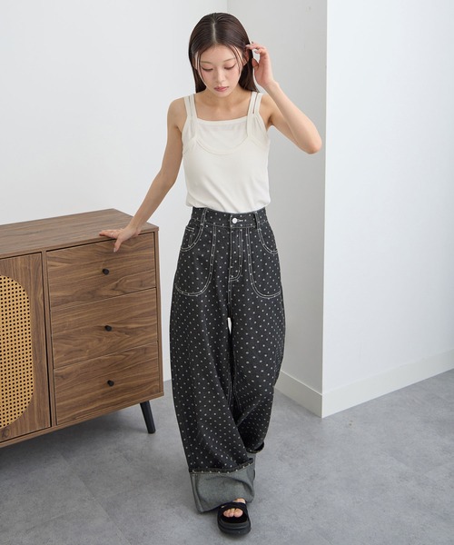 CHAN ME（チャンミ）の「レイヤードノースリーブタンクトップ（タンクトップ・レディース・ホワイト/カーキ・LARGE/MEDIUM/X-LARGE）」の13枚目の写真