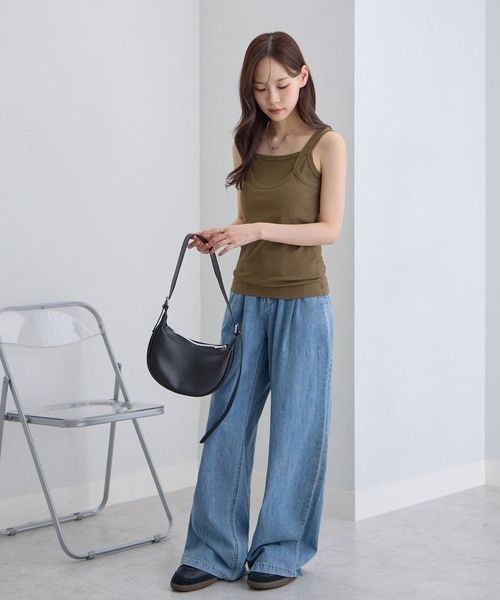 CHAN ME（チャンミ）の「レイヤードノースリーブタンクトップ（タンクトップ・レディース・ホワイト/カーキ・LARGE/MEDIUM/X-LARGE）」の21枚目の写真